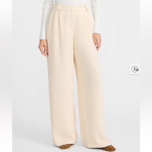 Express Pants - Express NWT Wide Leg Trouser High Rise Cream Pants Size 2